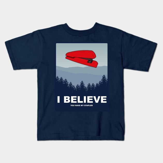 Milton - I Believe You have my Stapler Quote Kids T-Shirt by Meta Cortex